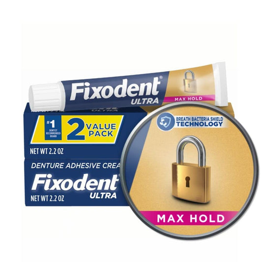 Fixodent Ultra Max Hold - Adhesivo para dentaduras postizas 62 gr