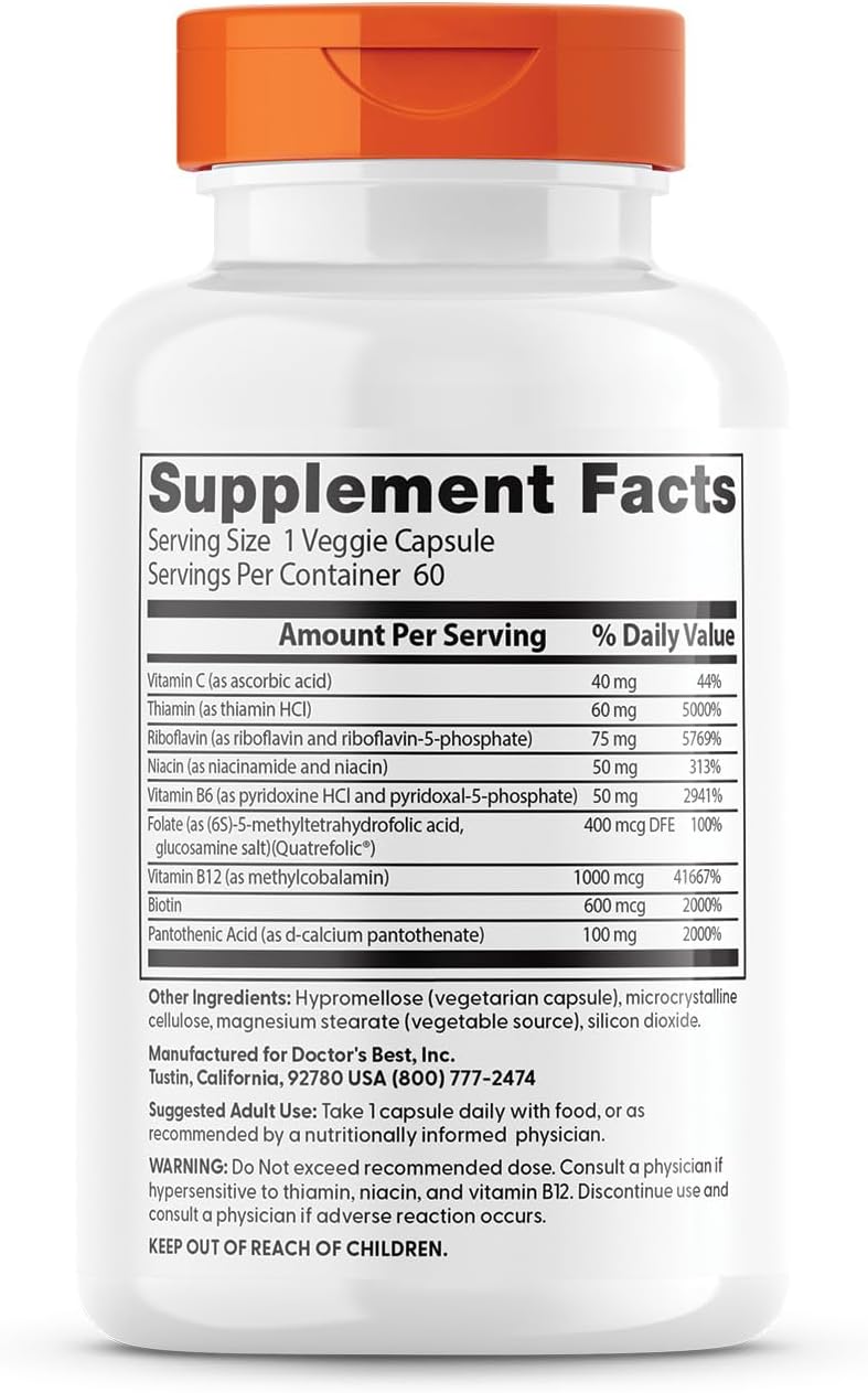 DOCTOR BEST Fully Active B complex con Quatrefolic -  Cápsulas