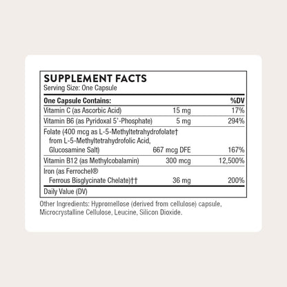 THORNE - Advanced Iron Complex con vitamina B, 60 capsulas