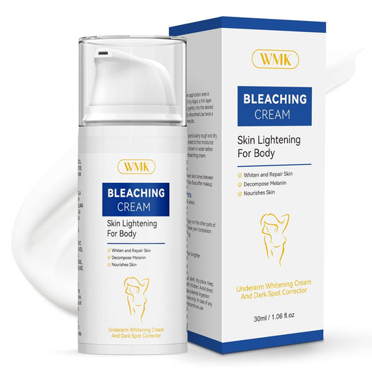 WMK Crema aclaradora de piel para áreas íntimas – Eliminador de manchas oscuras con vitamina C para axilas, rodillas, codos y línea de bikini