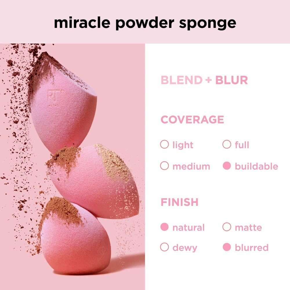Real Techniques Surtido de esponjas para mezclar para maquillaje, paquete de 6