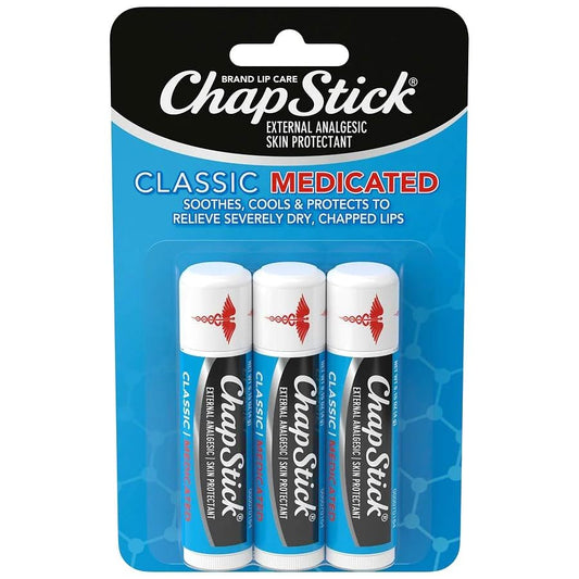 ChapStick Bálsamo labial medicado clásico y protector de la piel (paquete de 3)