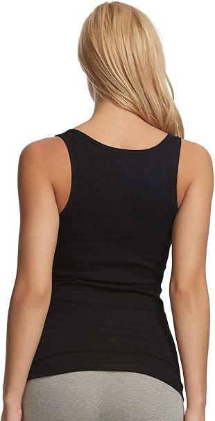 Felina Camiseta sin mangas acanalada de algodón para mujer PACK 3