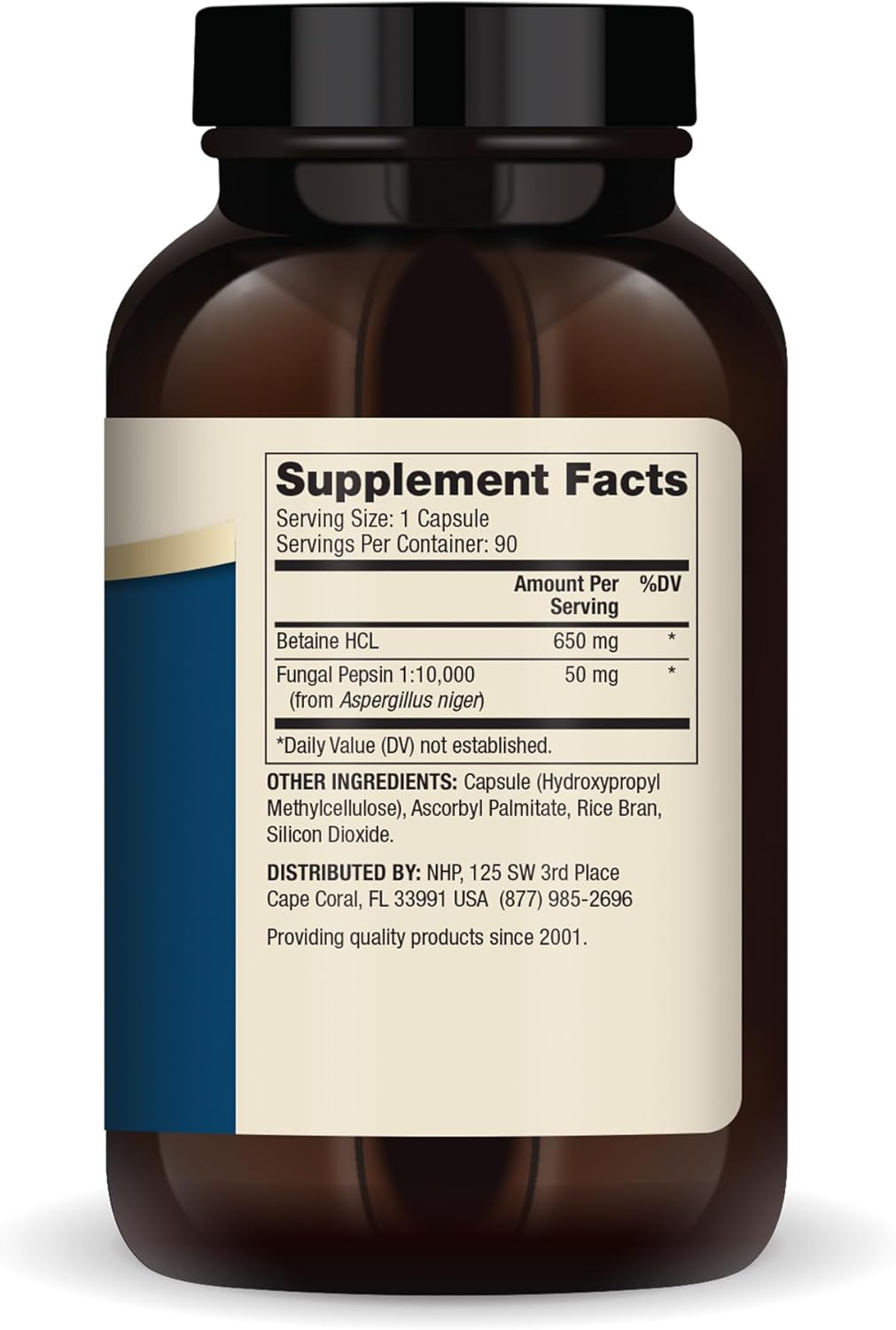 Dr. Mercola Suplemento de Betaína HCL y Pepsina , 90 Capsulas.