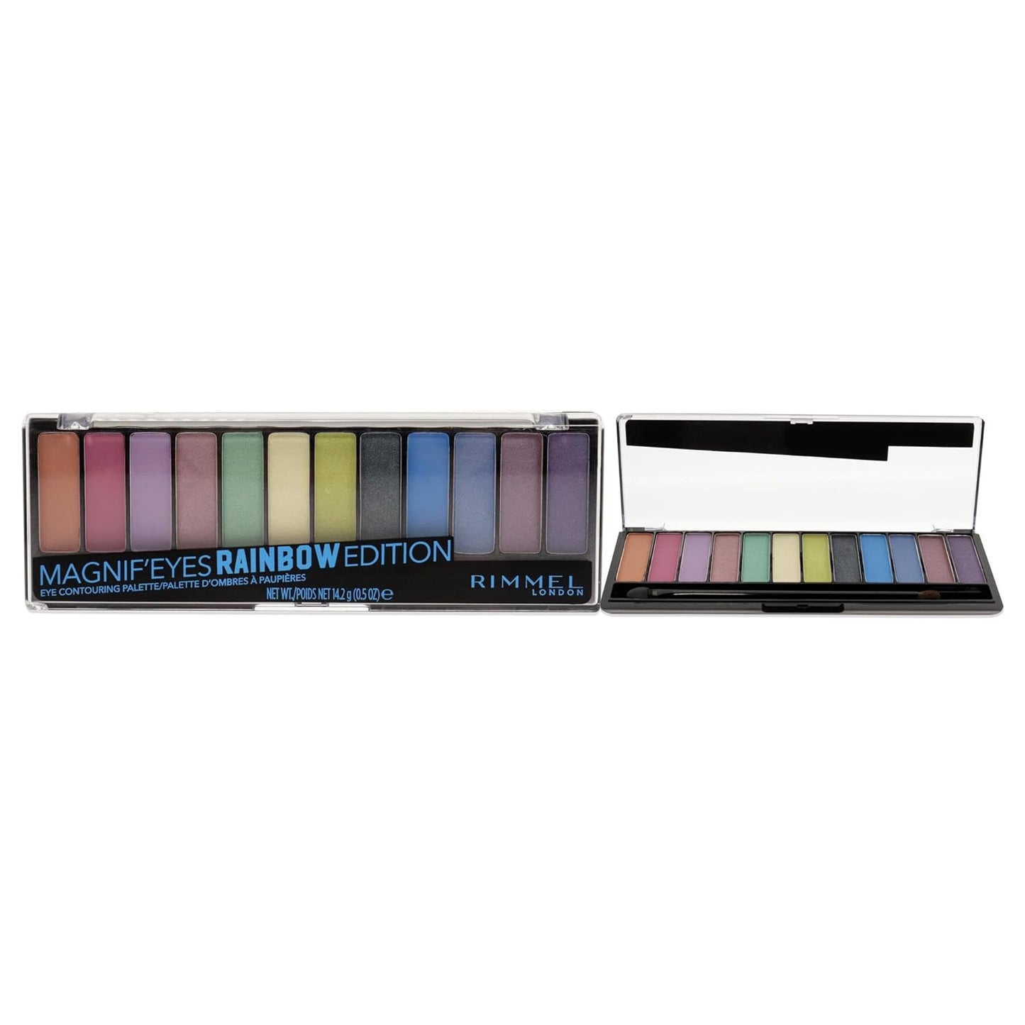 Rimmel London Magnif'Eyes Paleta de sombras de ojos, 12 tonos, fórmula mezclable, versátil