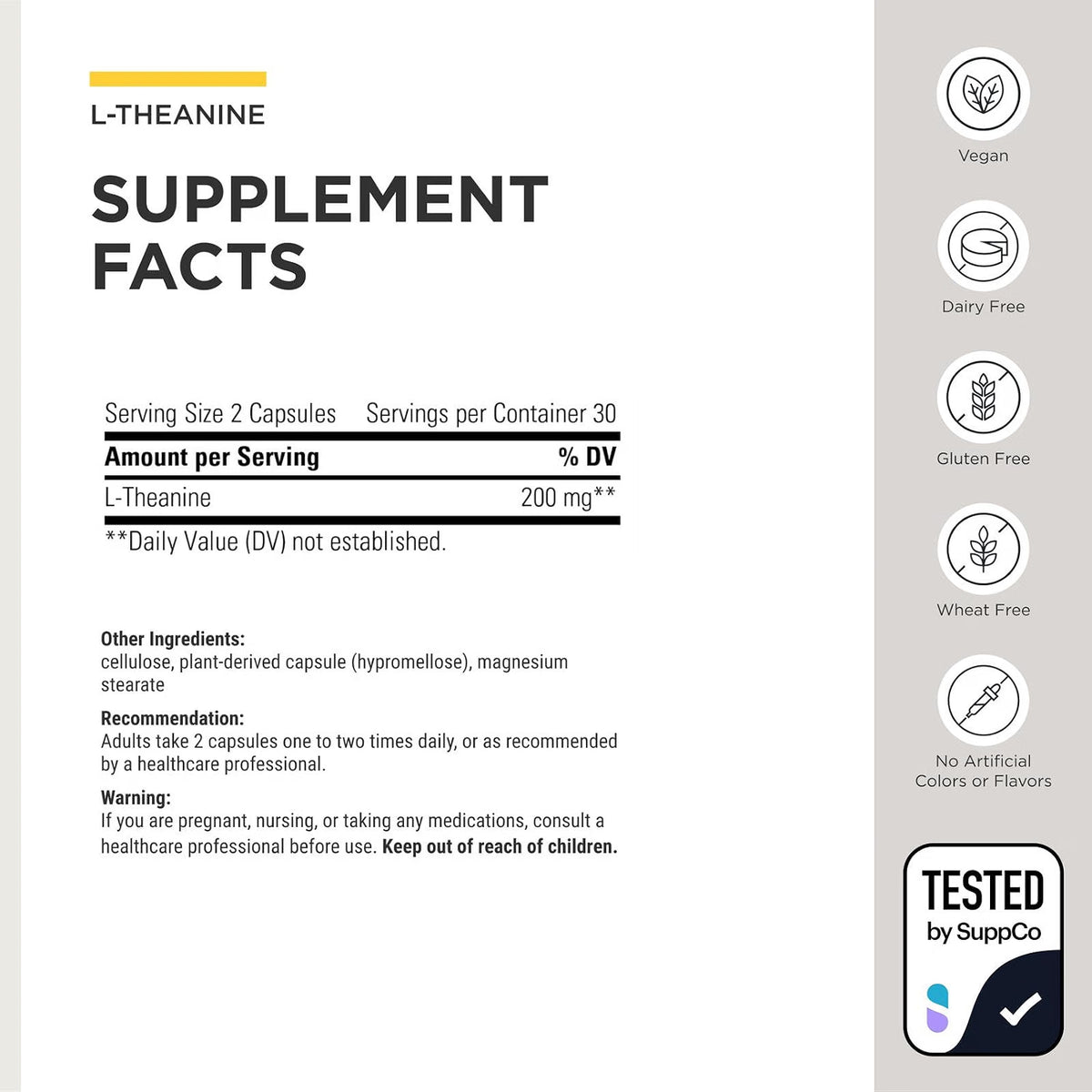 Integrative Therapeutics - L-Theanine(200mg) Fats-Acting, 60 capsulas