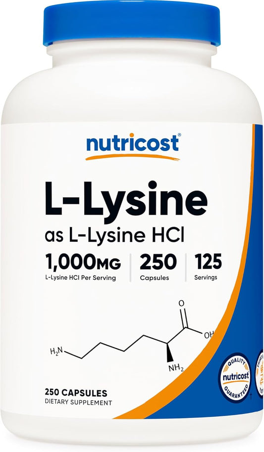 Nutricost - L- Lysine / L- Lysine HCI 1000mg, 250 Capsulas