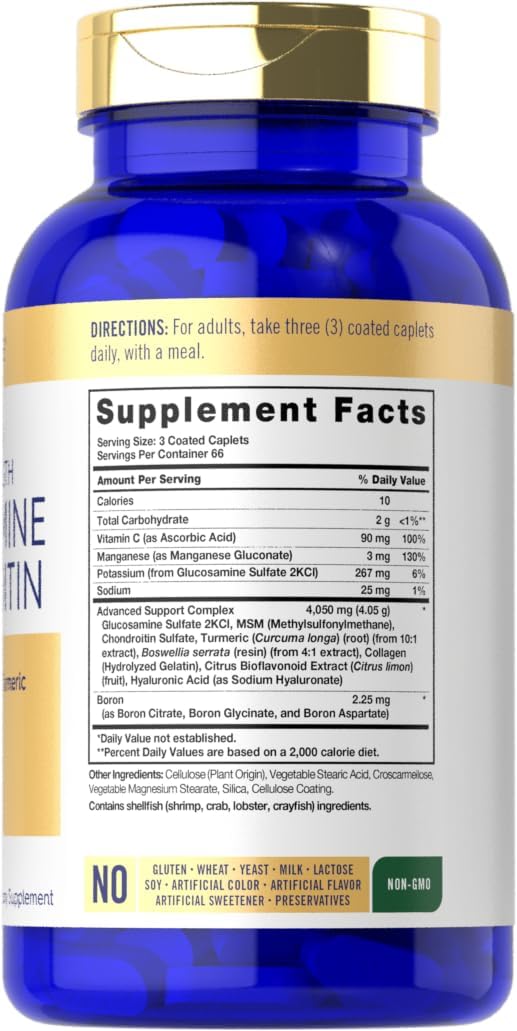 Carlyle Glucosamina condroitina MSM cúrcuma | 200 unidades