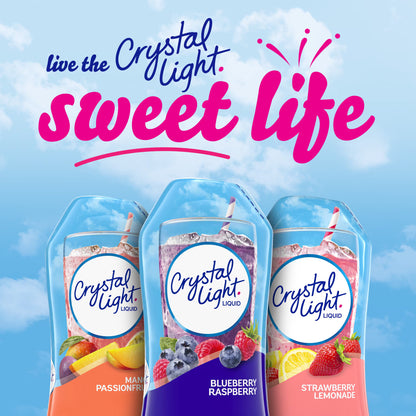Mezcla líquida para bebida Crystal Light con sabor natural a arándano y frambuesa, botella de 47 gr