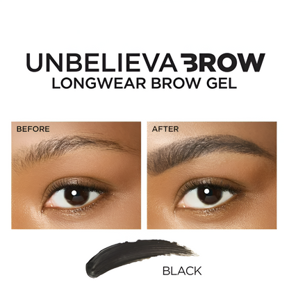 L'Oreal Paris Unbelieva-Brow Longwear Gel para cejas tintado resistente al agua, negro