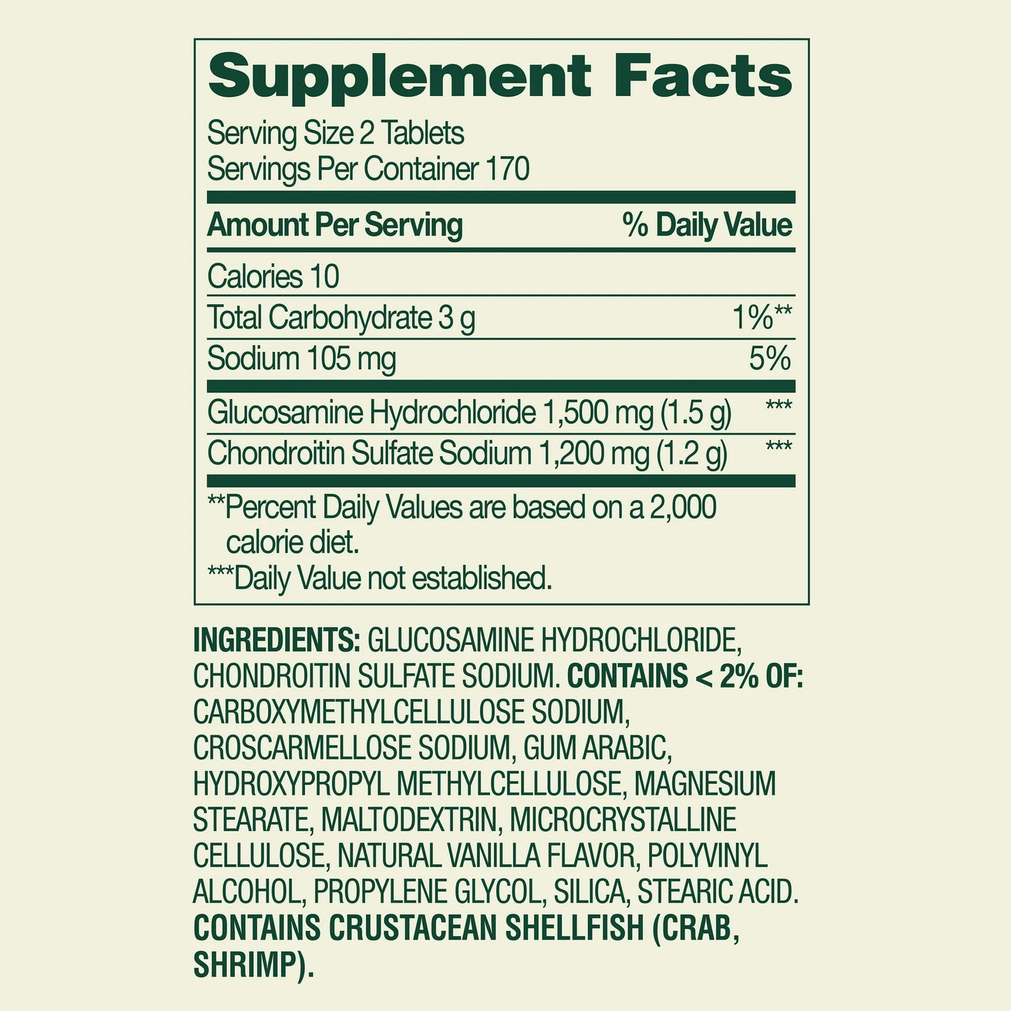 Spring Valley - Glucosamina Chondroitin Triple strength, 340 tabletas