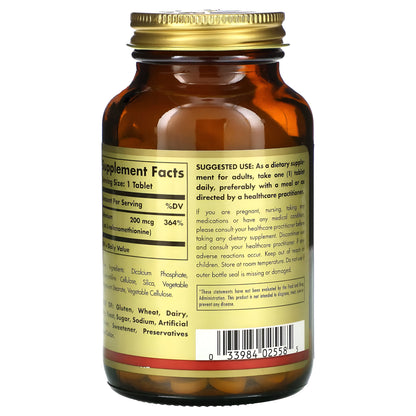 Solgar selenio sin levaduras 100 mcg / 200mcg
