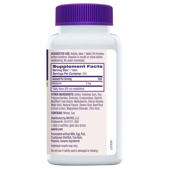 MELATONINA NATROL 5 MG  250 TABLETAS - NATROL - FAST DISSOLVE