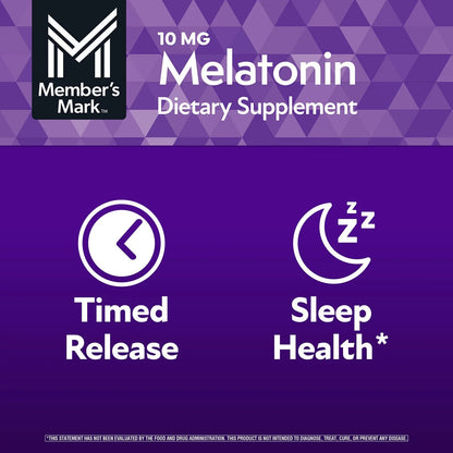 Melatonin - Member's Mark - 10mg  Liberacion prolongada - 300 Tabletas
