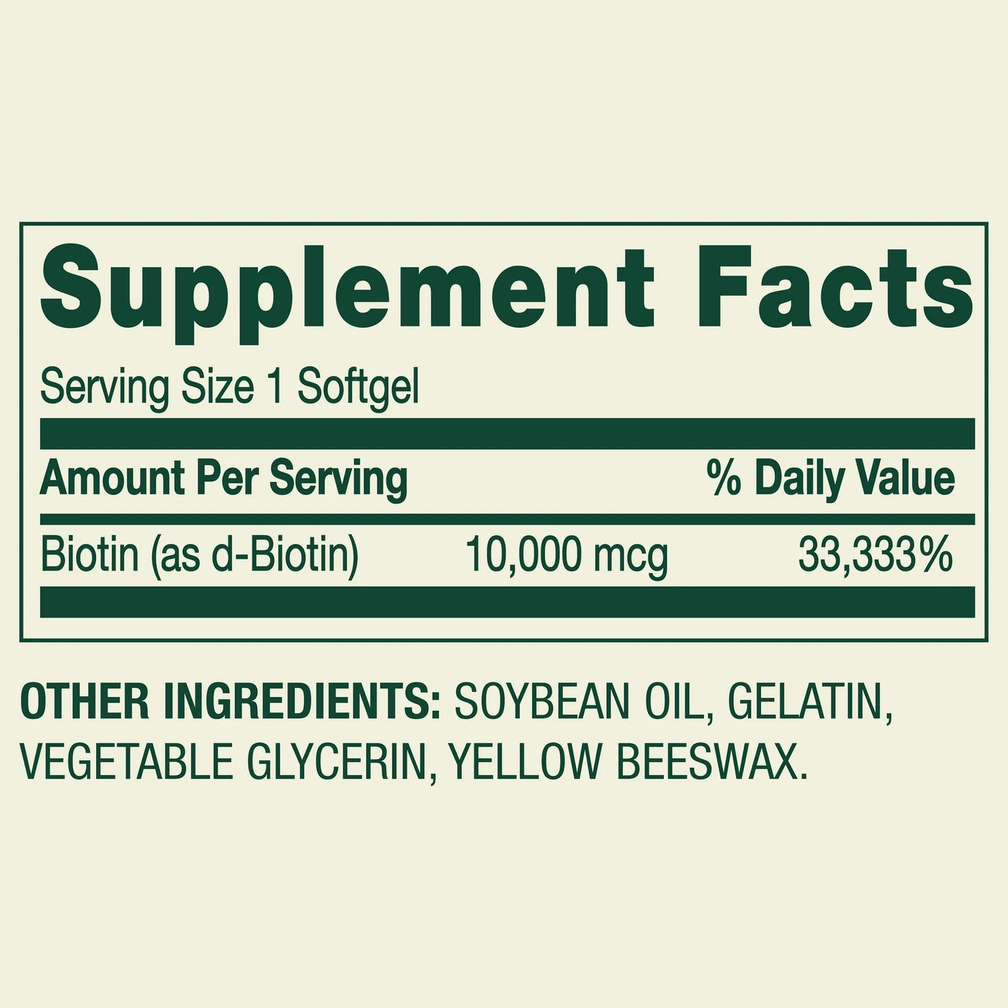 Spring Valley Biotin Softgels, Dietary Supplement, 10,000 mcg 120 softgels