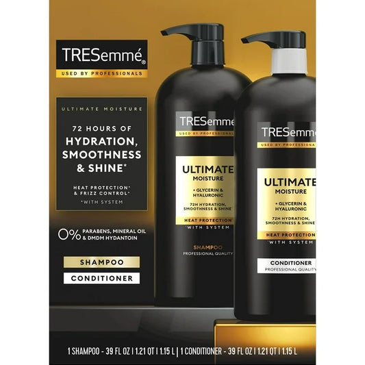 TRESemmé Ultimate Moisture Shampoo & Conditioner, 2 Pack -  1.15 Litros cada uno.