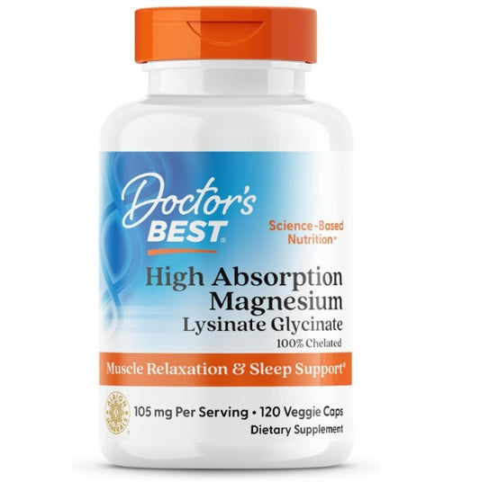 Doctor's Best High Absorption Magnesium Glysinate  105mg - 120 capsulas