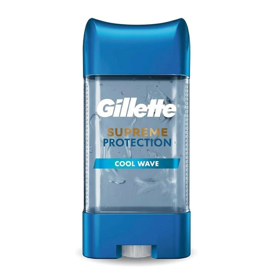 Gillette Supreme  Desodorante antitranspirante en gel transparente 6 en 1 para hombre, Cool Wave, 107 g