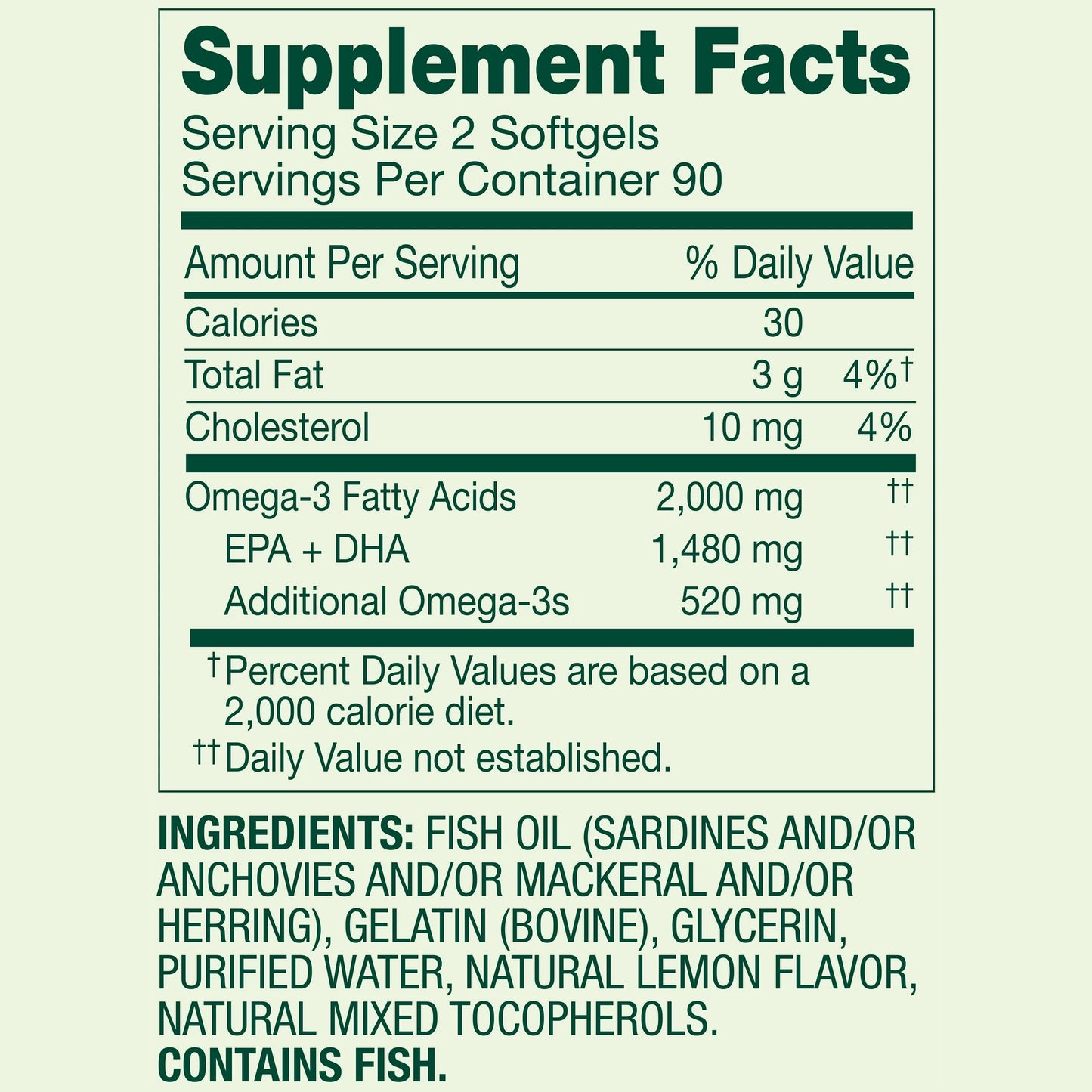 Spring Valley Omega-3 2000 mg - Cápsulas en gel