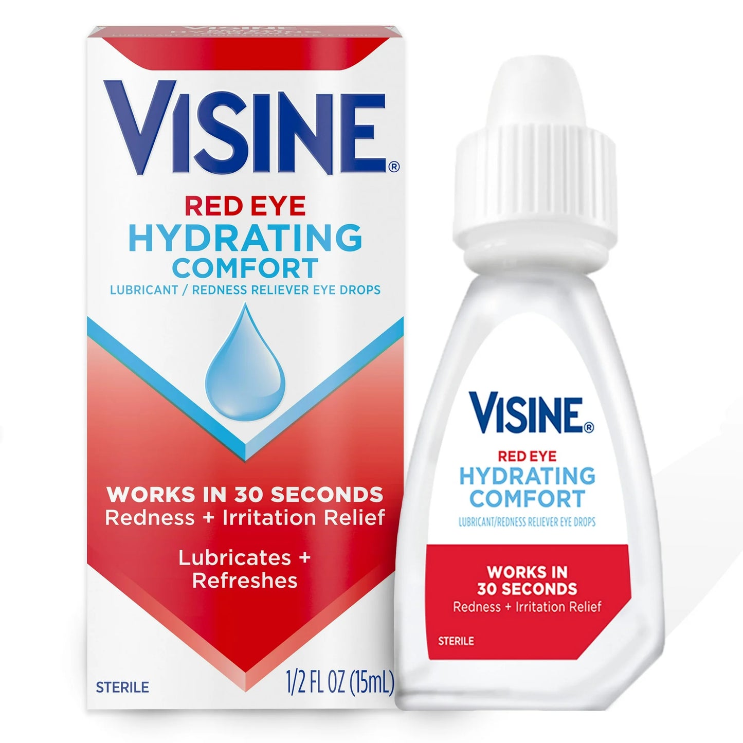 Visine Red Eye Gotas lubricantes e hidratantes para los ojos, 15ml