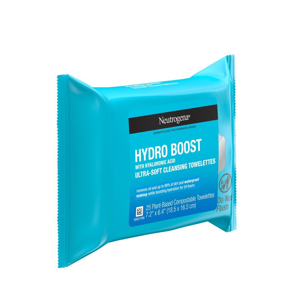 Toallitas Limpiadoras y Desmaquillantes Faciales Neutrogena HydroBoost, 25 Unidades