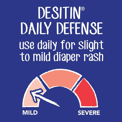 Desitin Daily Defense - Crema antidermatitis para pañales con óxido de zinc para tratar, aliviar y prevenir la dermatitis del pañal, hipoalergénica, sin colorantes, ftalatos ni parabenos, 4.8 onzas