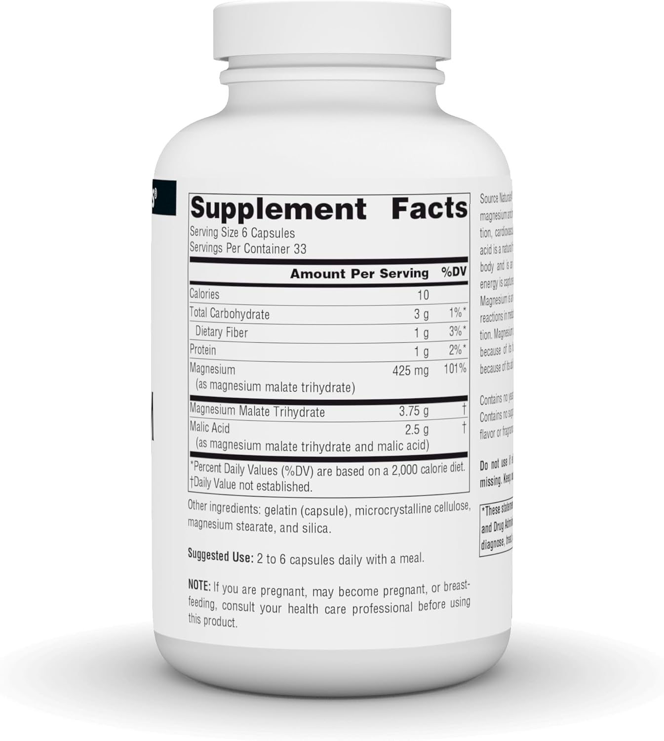 Source Naturals Malato de Magnesio, 3750 MG - 200 Cápsulas