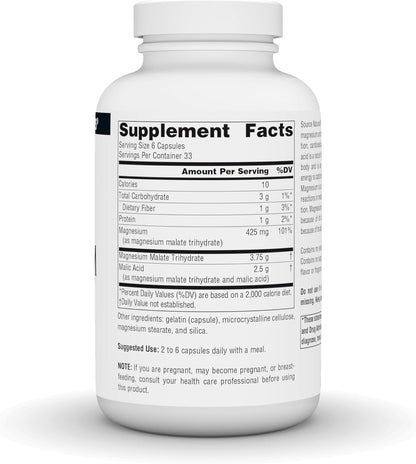 Source Naturals Malato de Magnesio, 3750 MG - 200 Cápsulas