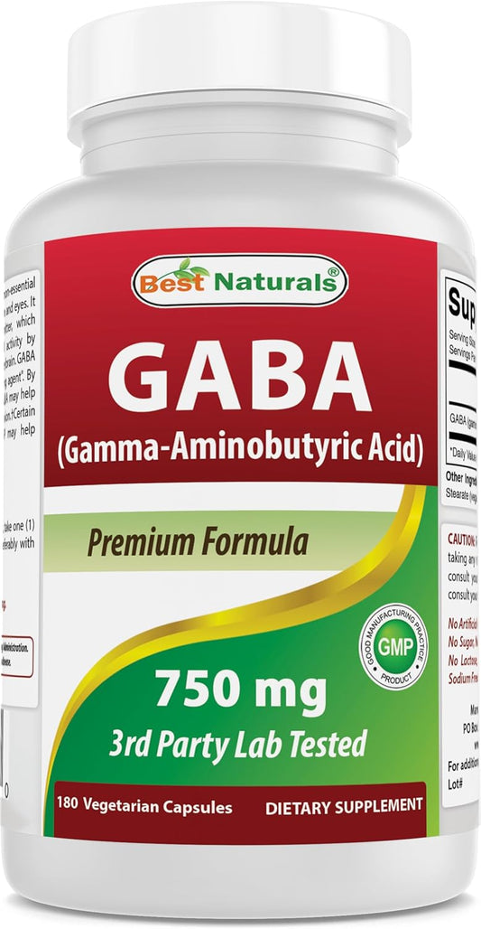 GABA 750mg , 180 capsulas - Best Naturals