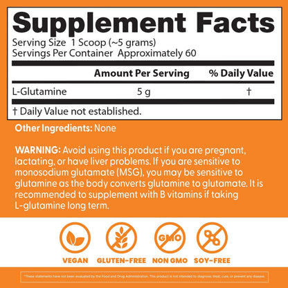Doctors Best Pure L - Suplemento en polvo de glutamina, 300gr
