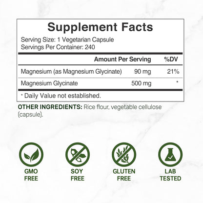Deal Supplement - Magnesio Glycinate 500mg, 240 capsulas