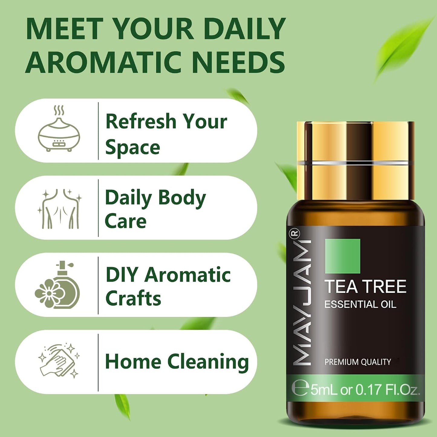 MAYJAM - aceites esenciales puros Árbol de té 20 unidades de 5ml