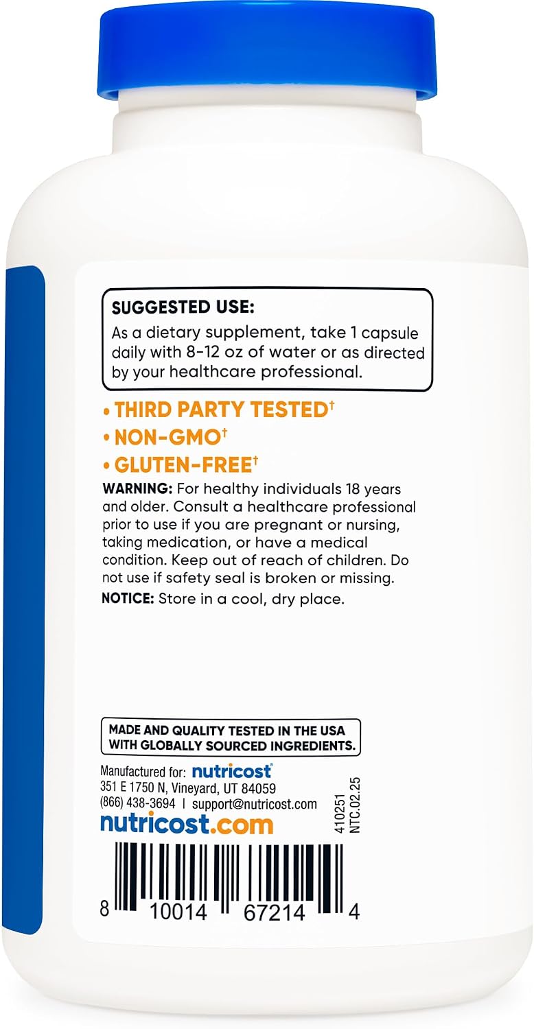 Nutricost - Vitamina B12 (Methylcobalamin) 5,000mg - 240 capsulas