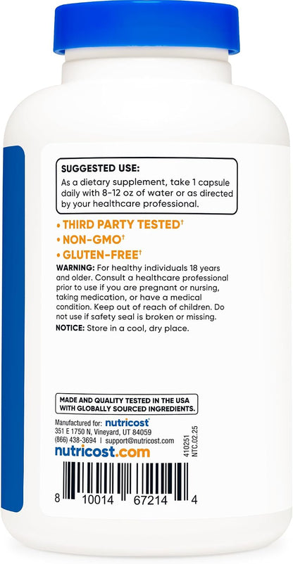 Nutricost - Vitamina B12 (Methylcobalamin) 5,000mg - 240 capsulas