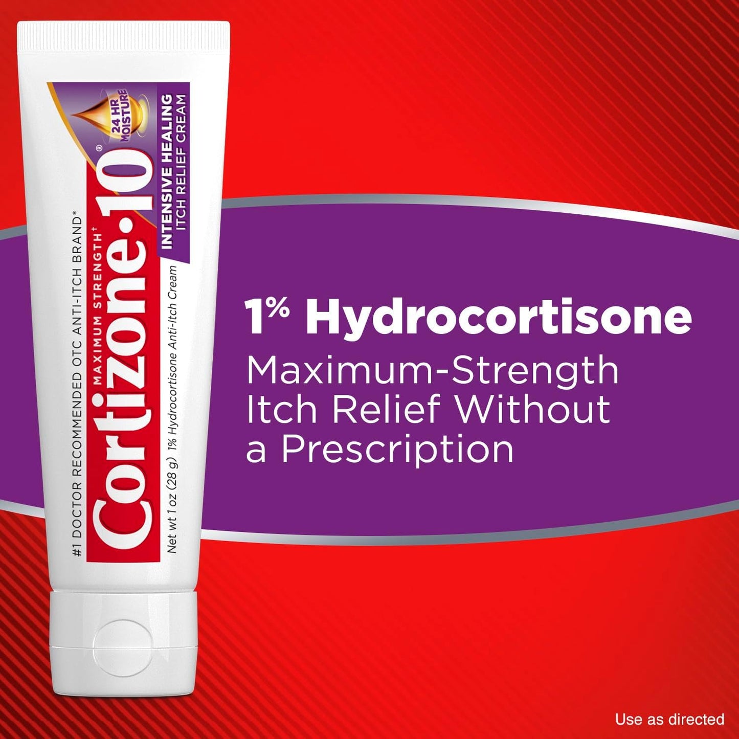 Cortizone-10 Crema intensiva para aliviar la picazón de máxima fuerza, 1% de hidrocortisona 28g