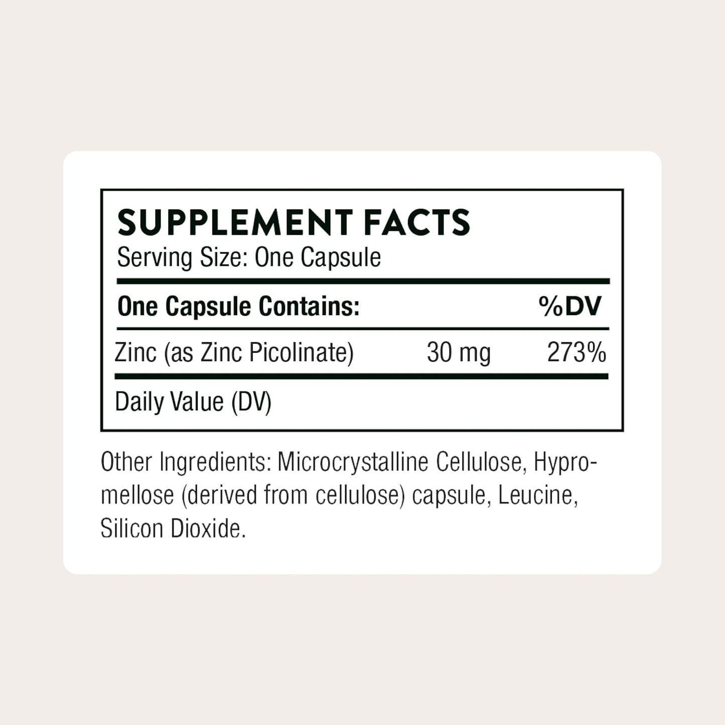 Thorne - Zinc Picolinate 30mg,60 capsulas