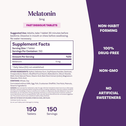 Melatonina Natrol 5mg en tabletas , Fast Dissolve