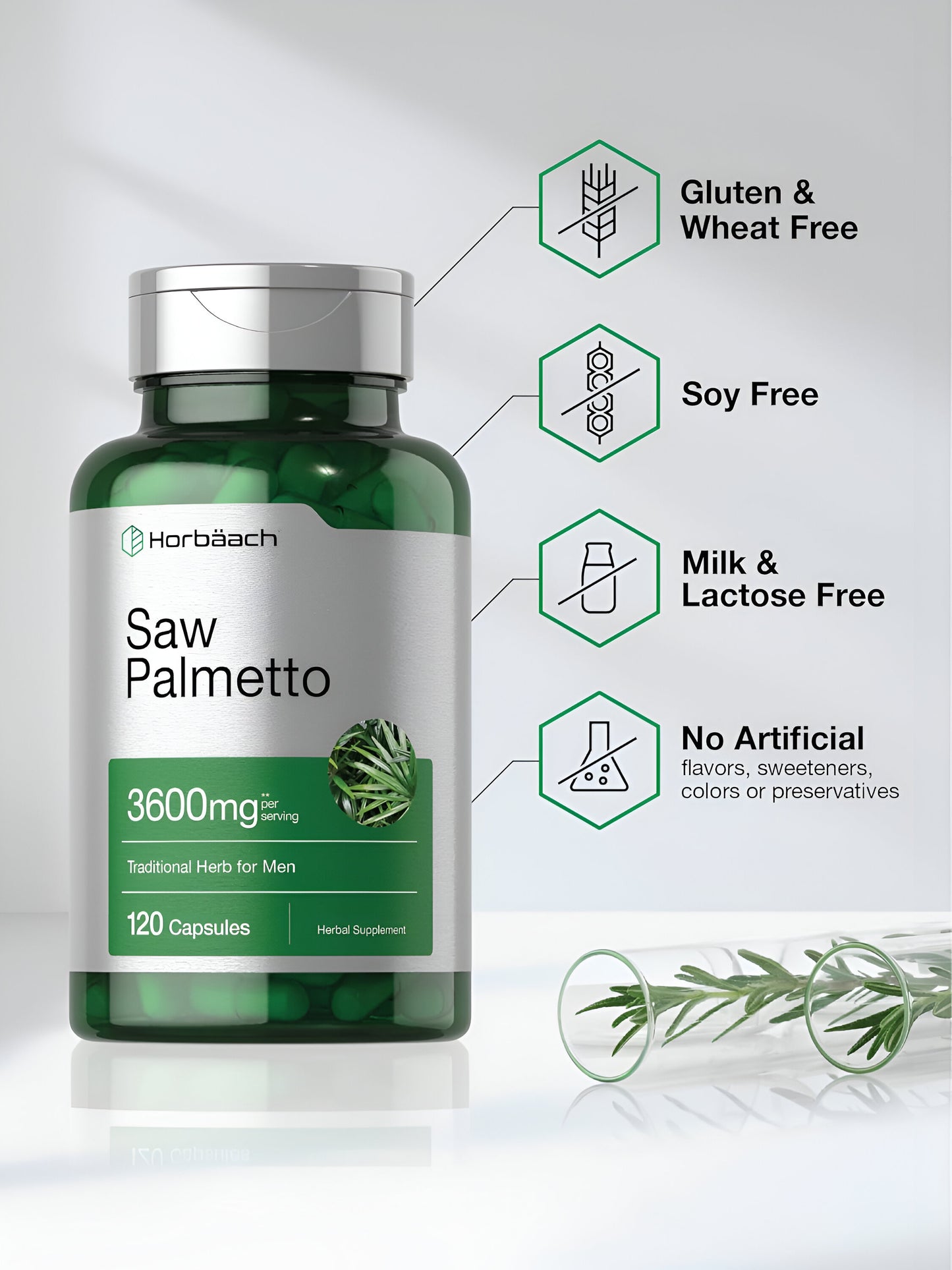 SAW PALMETTO EXTRACTO 3600MG  120 CAPSULES - HORBAACH