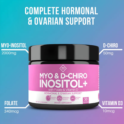 MYO & D-CHIRO INOSITOL + FOLATO Y VIT. D - OPTIFY - 30 PORCIONES, 62, gramos . EN POLVO