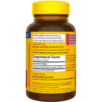Coenzima Q10 - Nature Made CoQ10 200 mg. 140 Capsulas de Gel