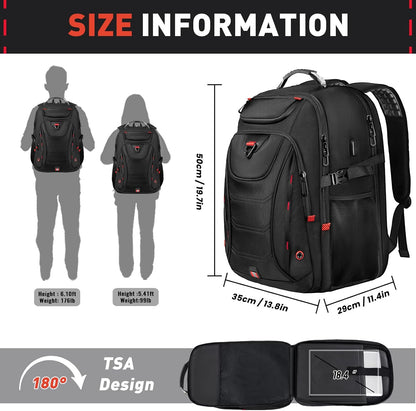 Z-MGKISS Mochila de viaje extra grande de 55 Litros, mochila para laptop de hasta  18.4 pulgadas
