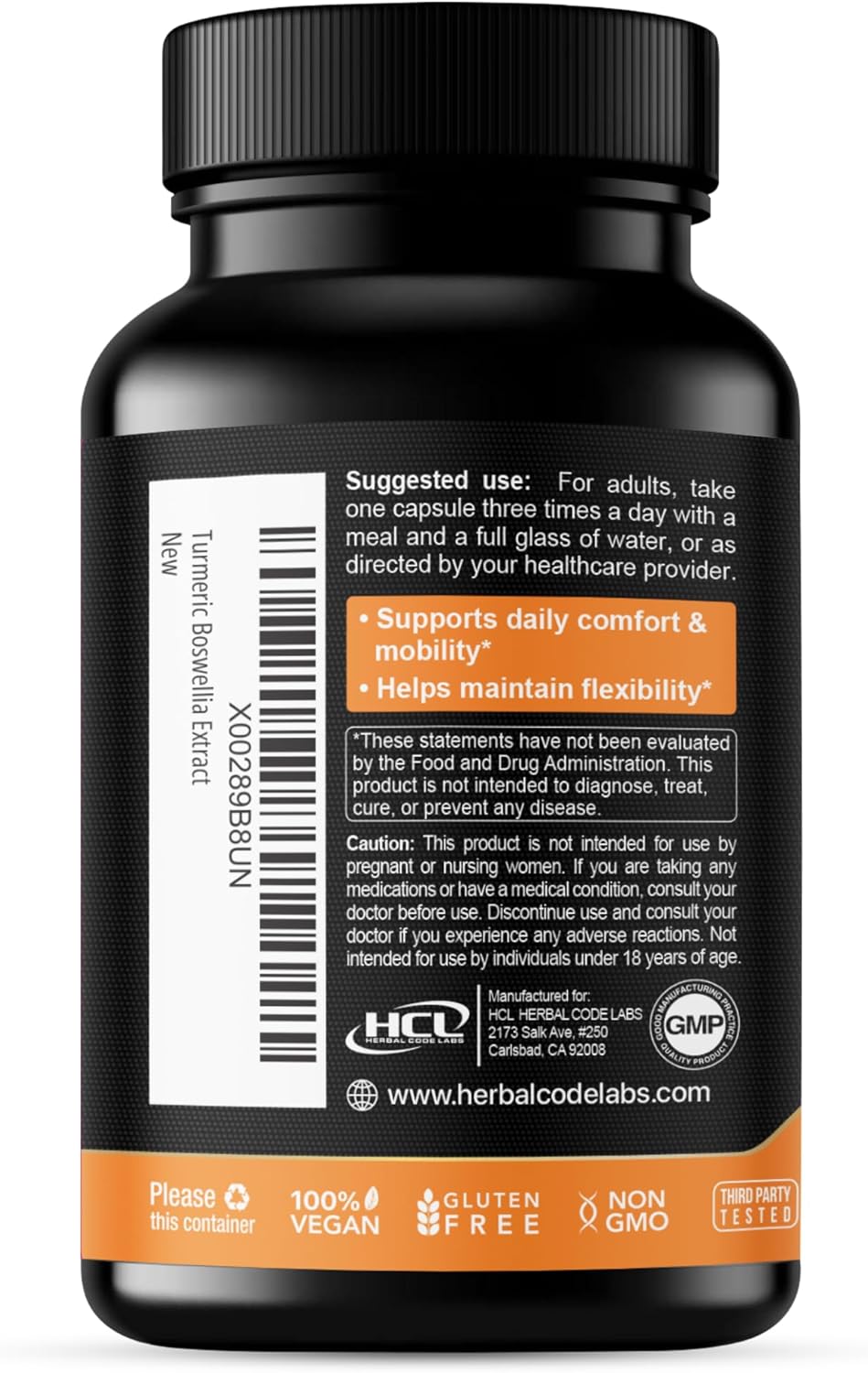 HCL - Turmeric + Boswellia extract 2000mg, 90 capsulas