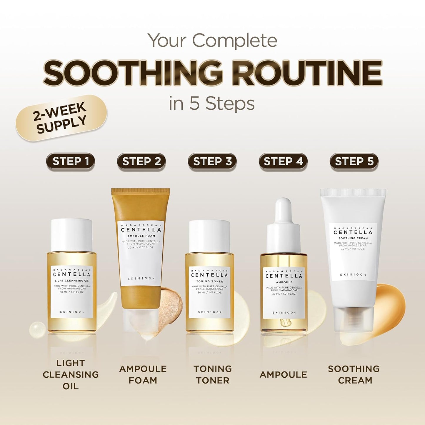 Kit de viaje SKIN1004 Centella, set de cuidado facial coreano con tónico, hidratante, sérum, aceite limpiador y limpiador
