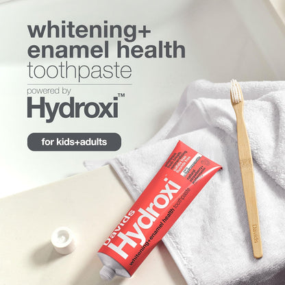Pasta dental Davids Hydroxi sabor fresa y sandía, sin flúor, con nanohidroxiapatita para la salud y el blanqueamiento del esmalte, antiplaca, sin SLS, sabor apto para niños, 113 g