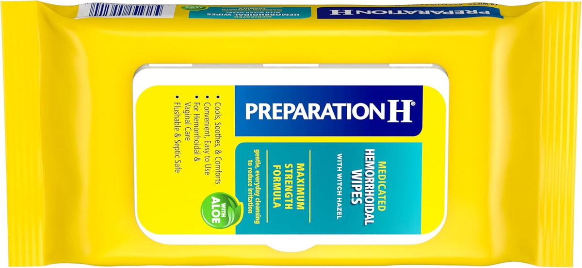 PreparationH - Medicated Hemorrhoidal wipes(maximum strength formula), 48 wipes