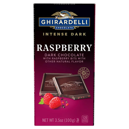 GHIRARDELLI RASPBERRY Dark Chocolate - Barra de chocolate negro intenso, frambuesa 100g