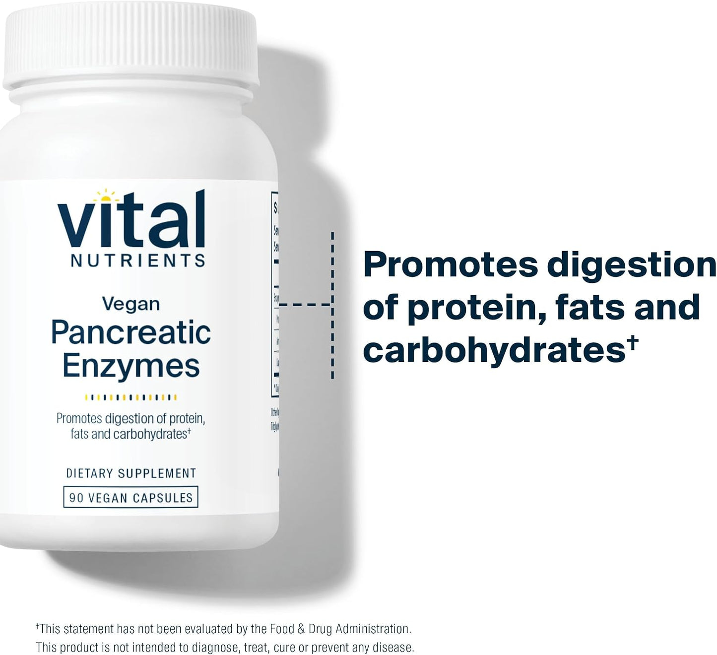 Enzimas pancreáticas veganas Vital Nutrients, 90 cápsulas