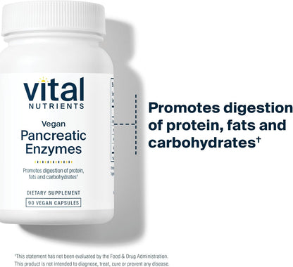 Enzimas pancreáticas veganas Vital Nutrients, 90 cápsulas