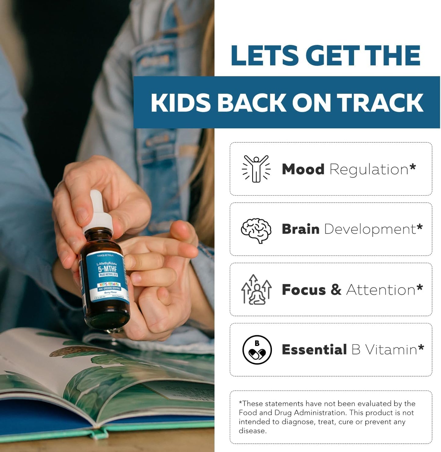 Triquetra - L-Methylfolate + Methyl B12 Kids  para niños, 30ml