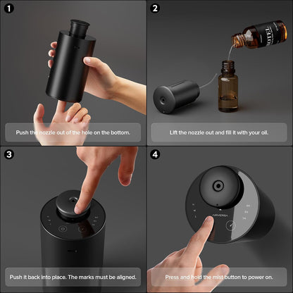 Airversa ANX - Difusor sin agua para aceites esenciales para el hogar, habitación, color plata.